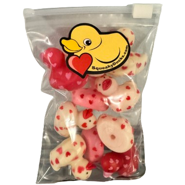 10 Pack of Mini Valentines Ducks - 1 1/2"