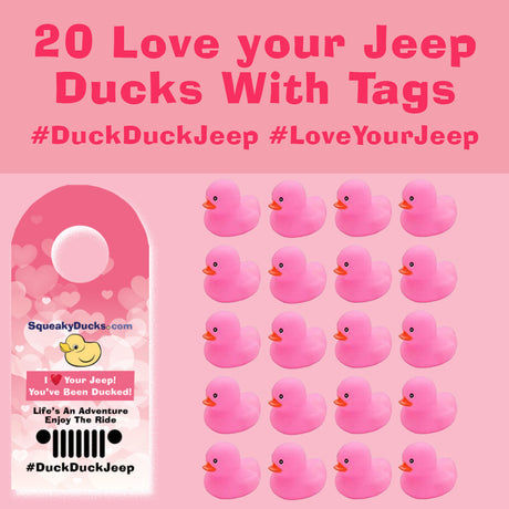 Pink Ducks with Love Your Jeep Tags