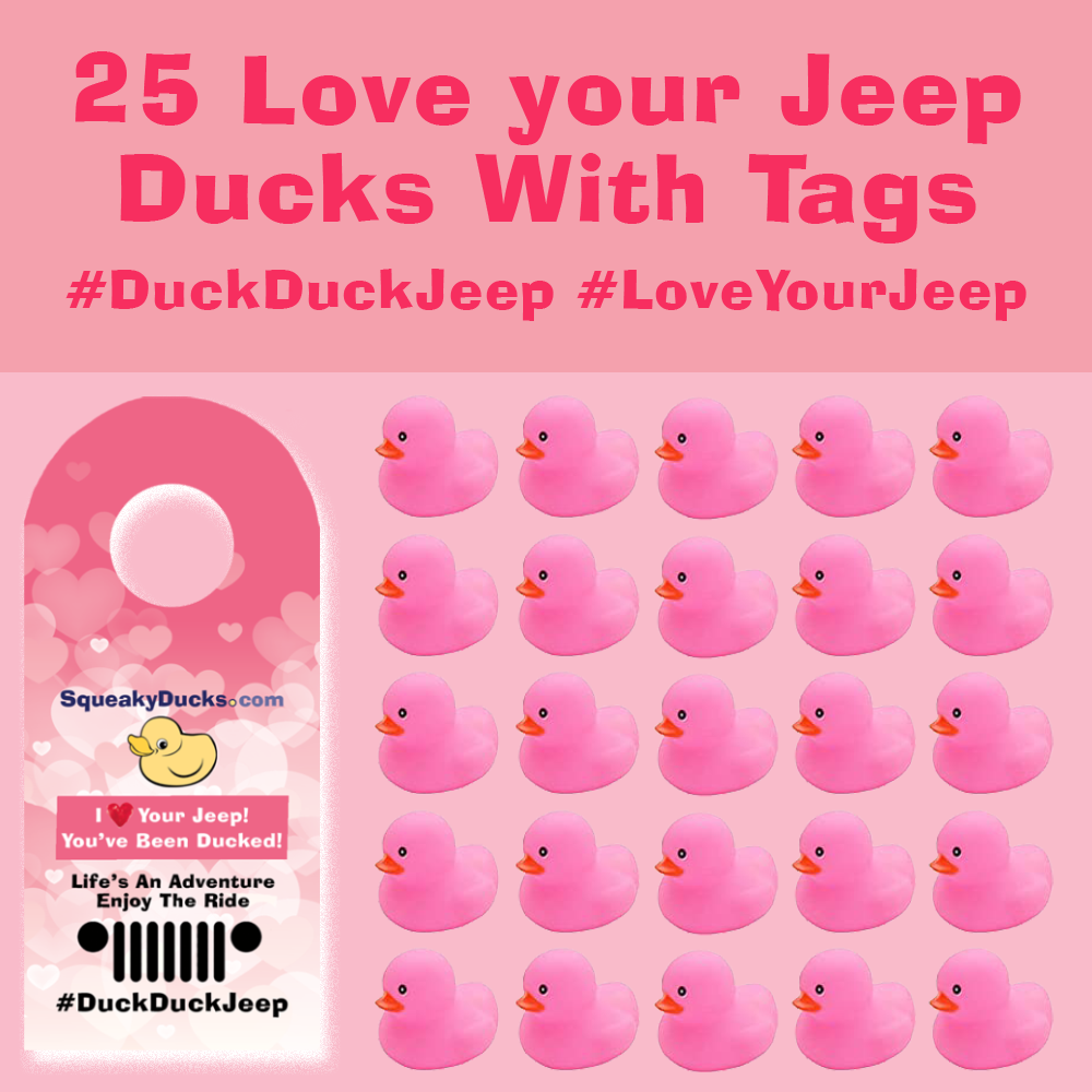 Pink Ducks with Love Your Jeep Tags